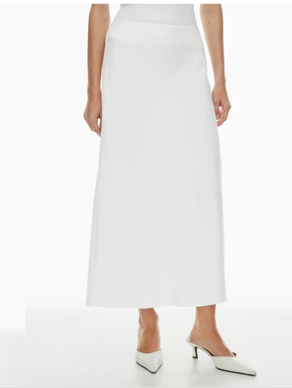 Aritzia Babaton Slip Linen White Maxi Skirt